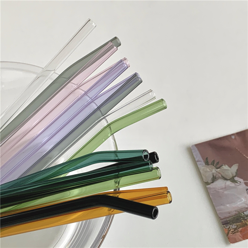 Elbow Pipette & Note ColorHan ins originality straw Plastic like a breath of fresh air lovely With lid spoon drink water glass lovers girl household Simplicity