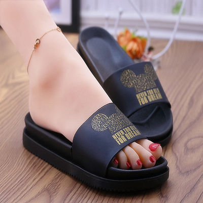 厚底凉拖鞋高跟拖鞋女夏百搭软底防滑松糕底坡跟防水台凉拖沙滩鞋_x6x