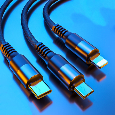 Remax数据线三合一快充一拖三充电线通用手机多头多功能苹果 安卓