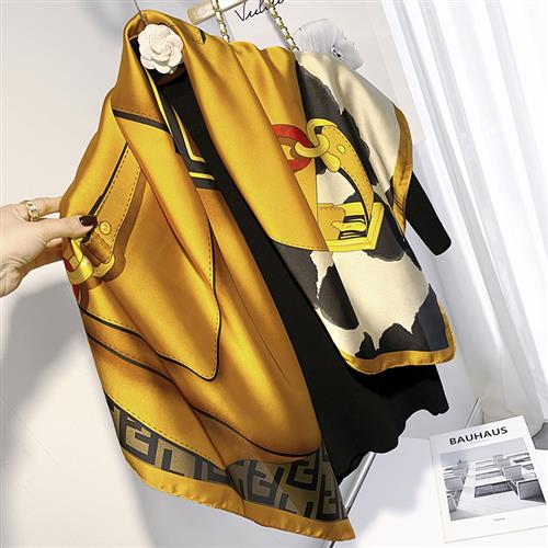 Silk Scarf Women Spring and Autumn Decorati Scarf Letters Co