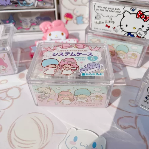 Sanrio, оригинальная коробка для хранения для школьников, прозрачный настольный аксессуар, туалетный столик