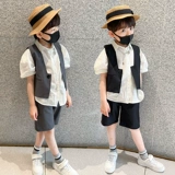 Костюм мальчика цветочника, классический костюм, летний детский жилет для отдыха, платье, детский подиумный костюм, в корейском стиле