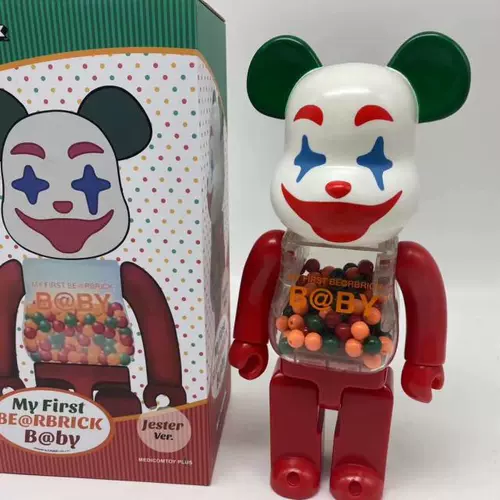 Bearbrick Toys несут мою первую детскую красную клоунную модель 400%приливная игра Blockbone Bear
