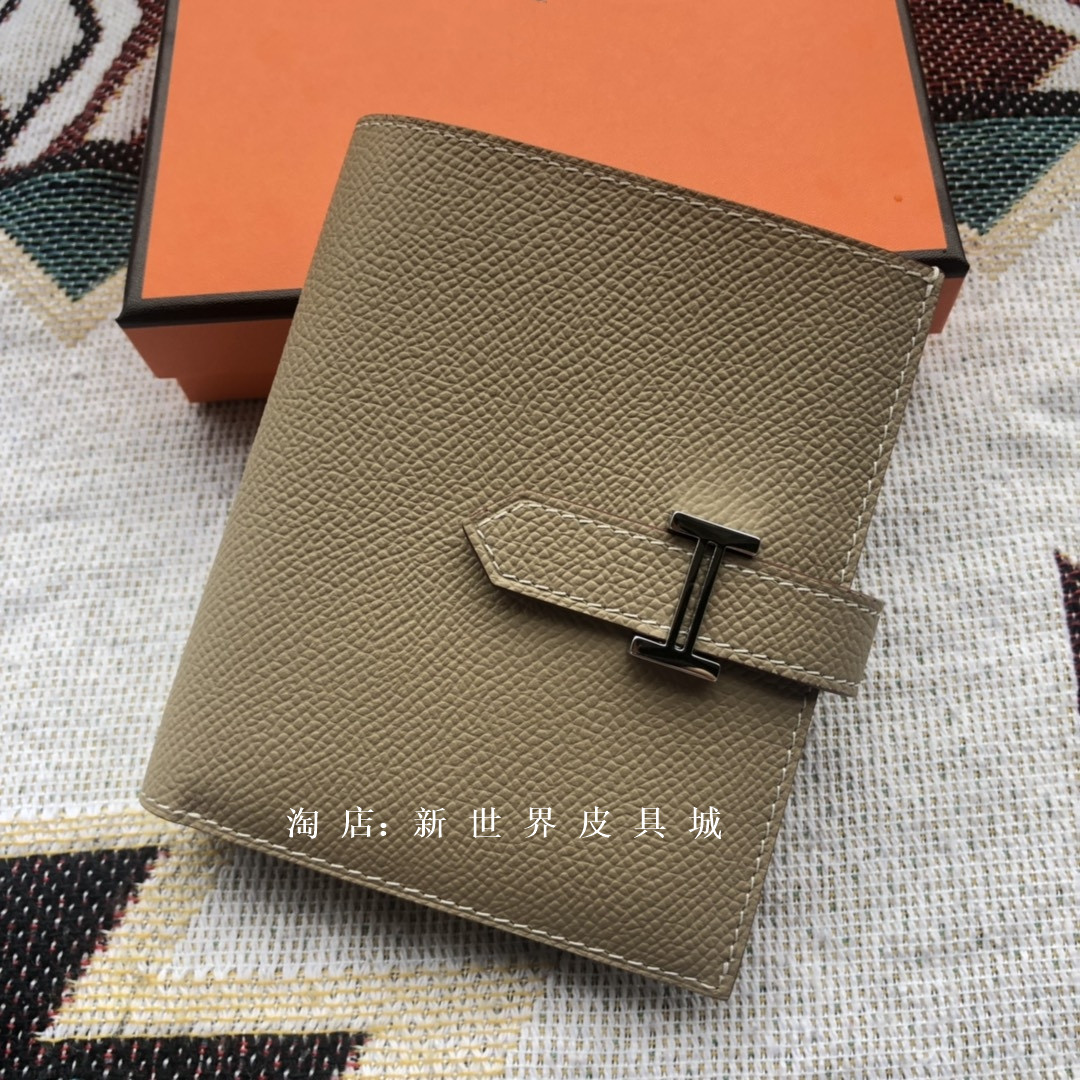 Light Grey (EP Skin)free shipping new pattern Simplicity Europe and America H home Import palm prints eposm skin H buckle wallet ma'am Card bag  genuine leather