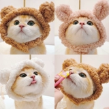 Шапка, бархатный милый шлем, аксессуар для волос, с медвежатами