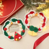 Новогоднее украшение для питомца, одежда, нагрудник, шарф для собаки, кошка, новогодняя шапка, нагрудник Тедди Бишон, маленькая собака