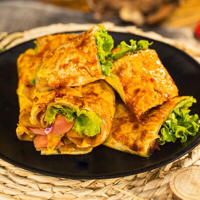 快生活烤冷面片早餐家庭装烤冷面东北小吃速食烤面皮