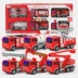 Bộ đồ chơi xe cứu hỏa trẻ em lớn bé bé trai 3-6 tuổi 2 mô hình xe tải cần cẩu kỹ thuật - Khác