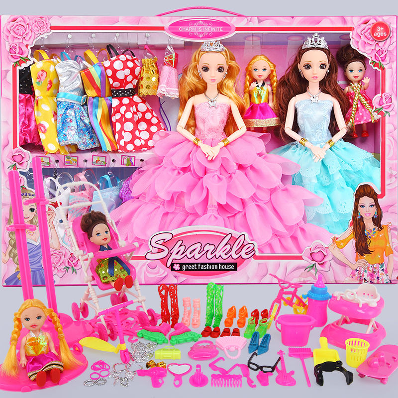  洋嘿嘍芭比娃娃大套裝禮盒女孩子公主兒童玩具衣服裙子布生日禮物