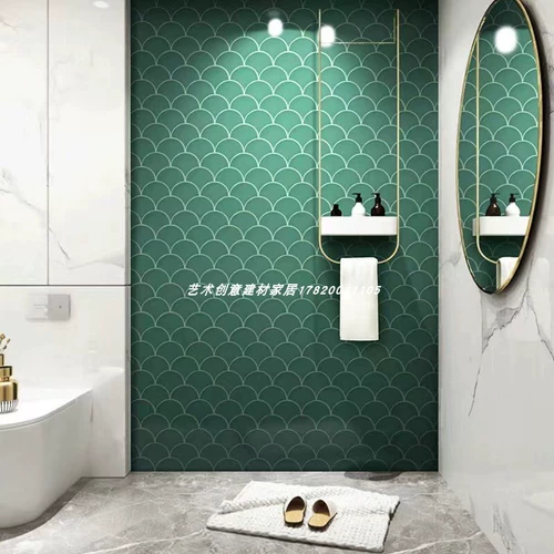 Мозаичный кирпичный кирпич Трех -летняя магазин фоновый фон Стена Красная рыба Шкала вентилятора в форме дракона -Крайняя плитка градиентная ванная комната для ванной комнаты в ванной комнате