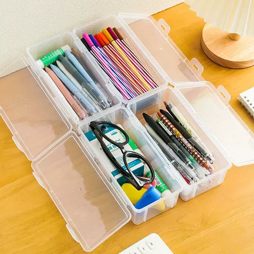 Вместительный и большой настольный пенал, маркер для рисования для школьников, прозрачная коробка для хранения