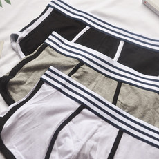 Трусы 帕耐克丝棉3条装男士内裤u凸潮男平角裤宽松四角裤男性感运动纯色