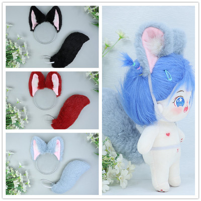taobao agent Hair accessory, set, cotton plush realistic doll, 20cm, fox, raccoon