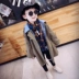 Áo khoác bé trai áo gió dài phần 2018 phiên bản Hàn Quốc mới của trẻ em mùa thu thủy triều bé trai áo khoác giả hai mảnh