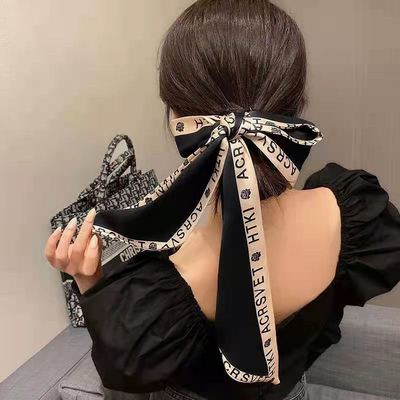 法式优雅丝巾复古高级扎头头绳发绳ins发带女绑发飘带小众领巾潮