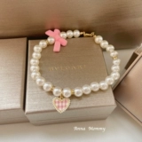 Ожерелье из жемчуга, милый чокер с бантиком, ретро шарф, декор