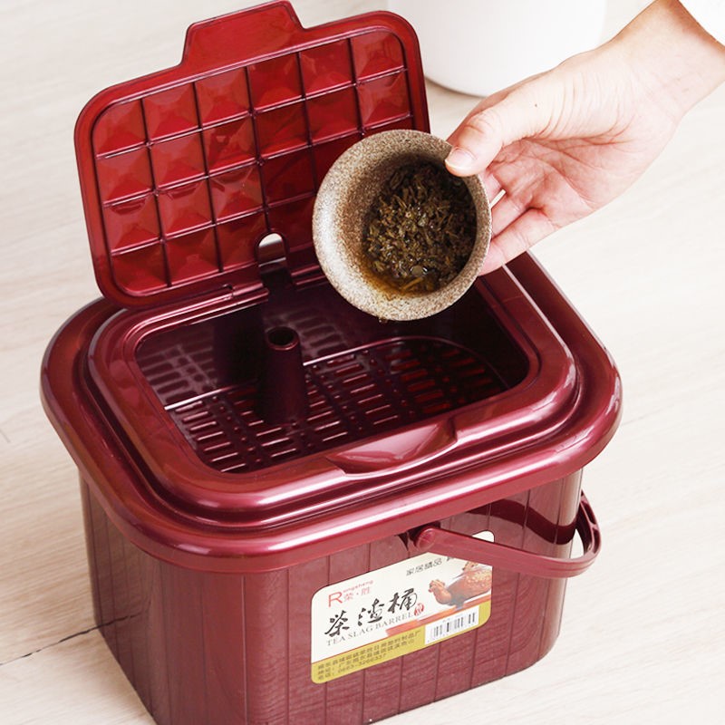  茶桶茶渣桶塑料茶水桶茶叶滤水垃圾桶功夫茶具配件客厅家用茶小桶