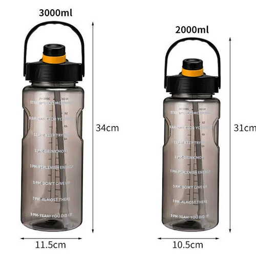 Вместительный и большой портативный пластиковый космический стакан со стаканом, чайник, 3000 мл, 1000 мл