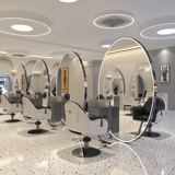 Барбер -магазин зеркальный сетка Рубая парикмахерская Специальная двойная интегрированная лампа для посадки.