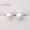 White pearl, pure silver, silicone ear plug