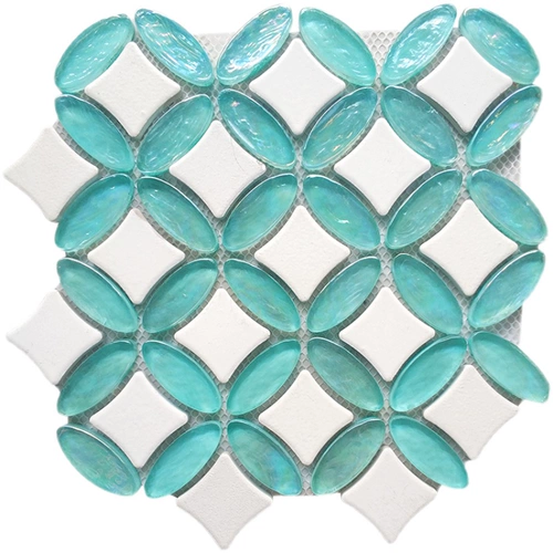 Простая и современная золотисто -глазированная стеклянная мозаичная ванная комната Xuanzuan Отель фон наклейка на стенах и лучшая форма вентилятора плитки