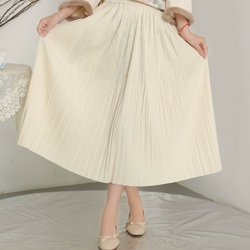 Ципао, демисезонная элегантная юбка в складку, 2023, городской стиль, по фигуре