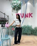 Сейчас ~ Корейский подлинный instantfunk 1032313 Персонализированная сторона -Благодаря повседневным джинсам