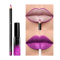2PCS Matte Lip Gloss + Lip Liner Pen Set 36 Colors Waterproo