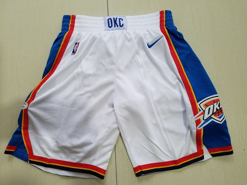 Thunder White Pants21 years basket net Clippers Thunder Miami Heat Tripartite joint name New season City Edition Award Edition Embroidery Basketball pants shorts