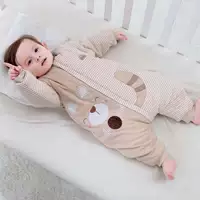 Детский демисезонный спальный мешок, детская хлопковая пижама с молнией, увеличенная толщина, 1-2-3 лет