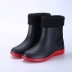 Giày đi mưa nam ống giữa giày cao su chống trượt chống thấm nước nhà bếp mang đi cho người đi giày bao ngoài đặc biệt cộng với giày đi mưa nhung ấm áp ủng lội nước Rainshoes