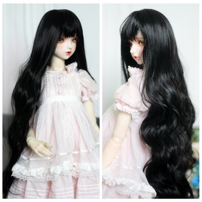 taobao agent Spot free shipping BJD 6 -point wig Six points Black bangs natural roll 4 points, four -point fake baby use fake hair