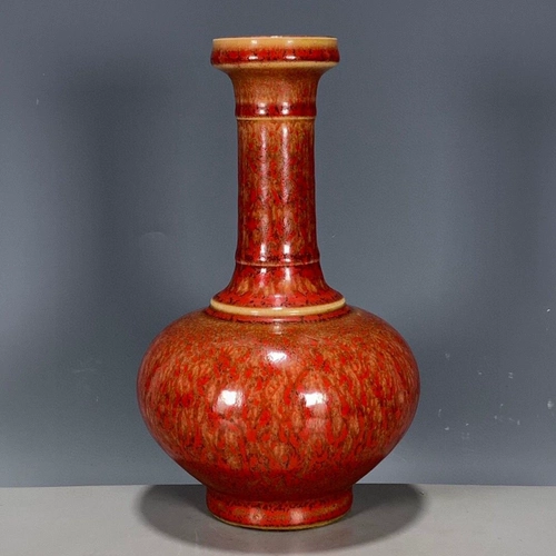 Европейский фоновый антикварный фарфор Daaqing Kangxi Год жертвы красной глазурь