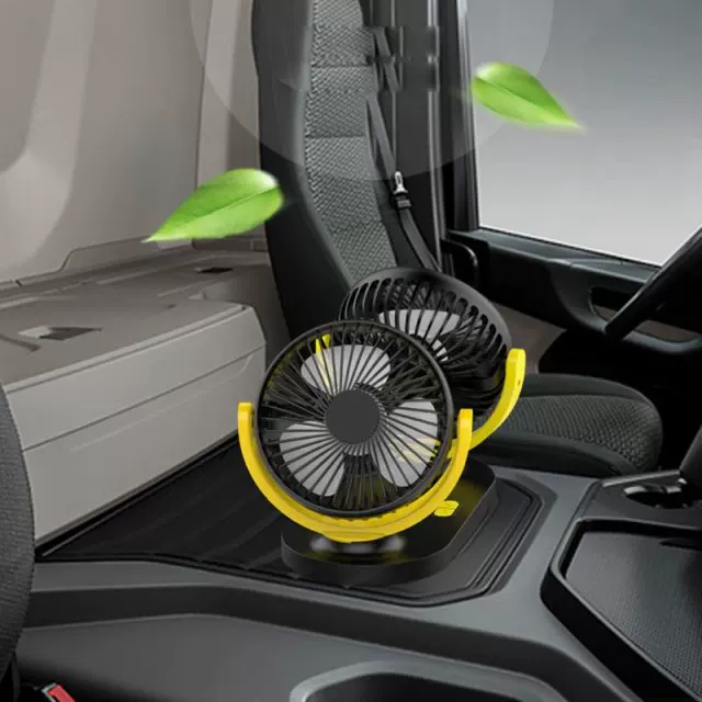 [M5TE 5V USB Fan 360° Rotatable Dual Head 3 Speeds Adjust]