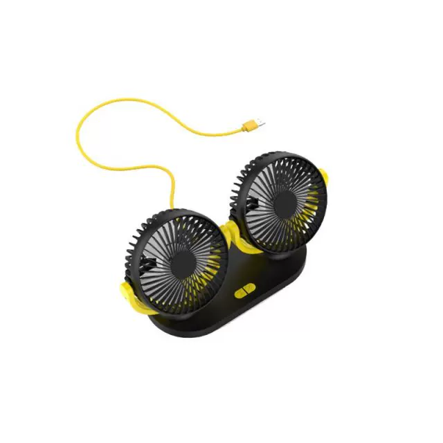 [M5TE 5V USB Fan 360° Rotatable Dual Head 3 Speeds Adjust]