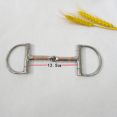 трензель d新款型口衔马衔大勒马嚼子衔铁水勒中间纯黄铜不伤马口马用品