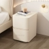 Bàn nhỏ đầu giường nhỏ đơn giản hiện đại màu kem sang trọng nhẹ sàn gỗ đặc cực hẹp miễn phí lắp đặt tủ đựng đồ bằng da