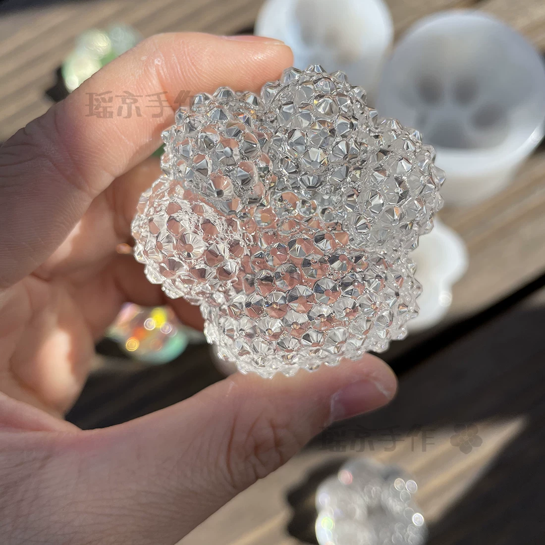 Big diamond silicone mold, pendant handmade, mirror effect, DIY