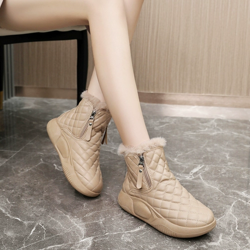 Зимние модные сапоги, утепленные нескользящие туфли на платформе, коллекция 2023