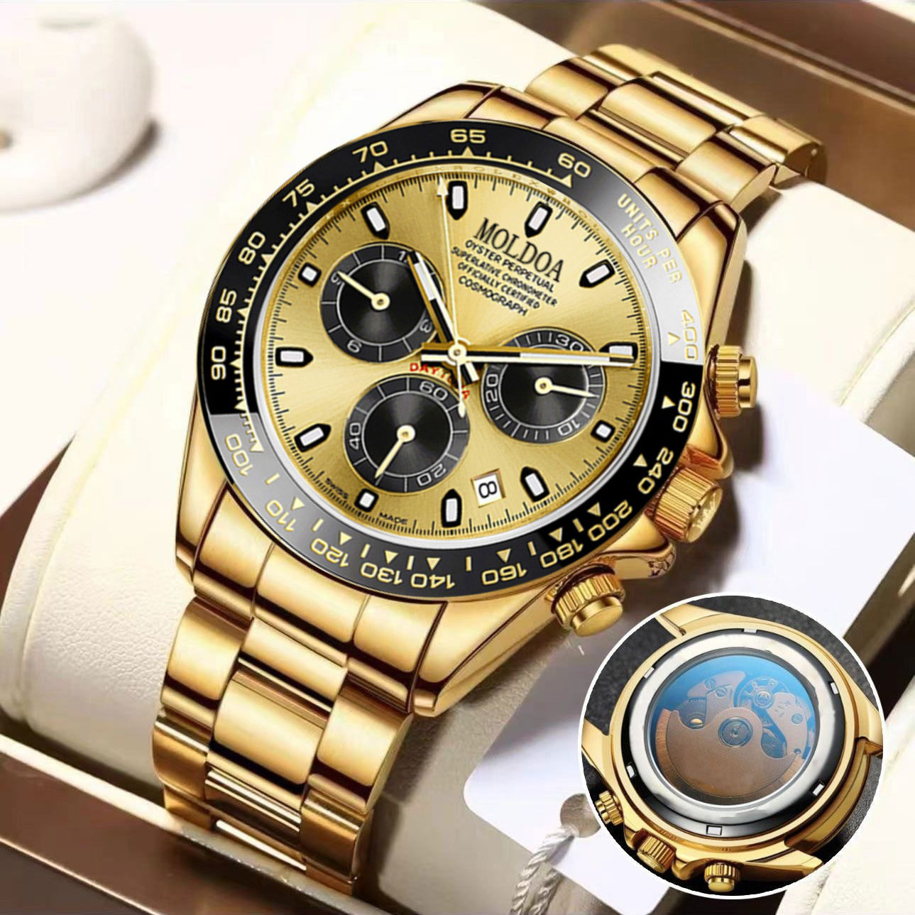 Luxury Automatic Mechanical Chronograph Watch With Silicone Strap_voghion.com