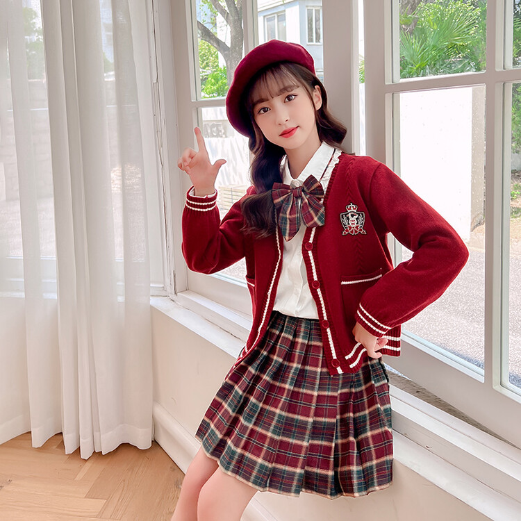 JK Uniform Dress Original Autumn and Winter Pleated Skirt 12 Years Old Children Female Students College Style Girls Full Japanese Style