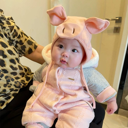 Детская демисезонная хлопковая милая ветрозащитная шапка для раннего возраста для выхода на улицу, в западном стиле