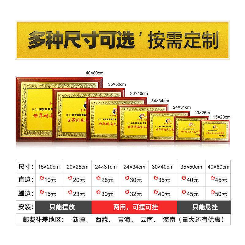 Customized gold foil MEDALS, authorized plates, wooden support MEDALS, wooden commemorative honor plates, company agency, certificate production Application Scenario