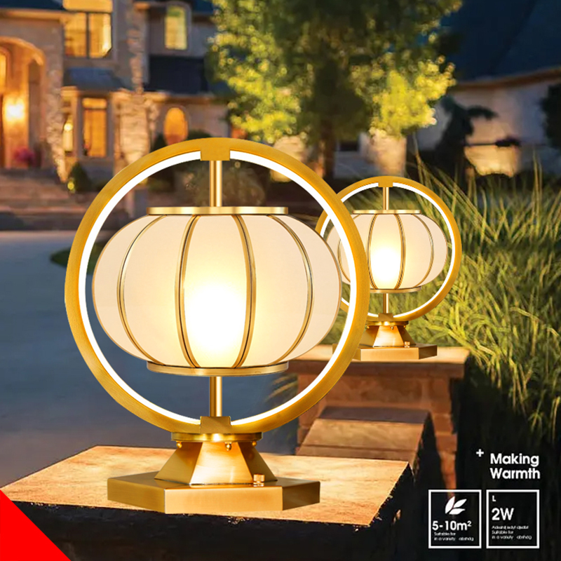 đèn trụ cổng năng lượng mặt trời Đèn cột năng lượng mặt trời hoàn toàn bằng đồng biệt thự sân hàng rào cột đèn cổng ngoài trời đèn cột cổng kết nối với mục đích kép điện đèn led trụ cổng năng lượng mặt trời giá đèn trụ cổng năng lượng mặt trời