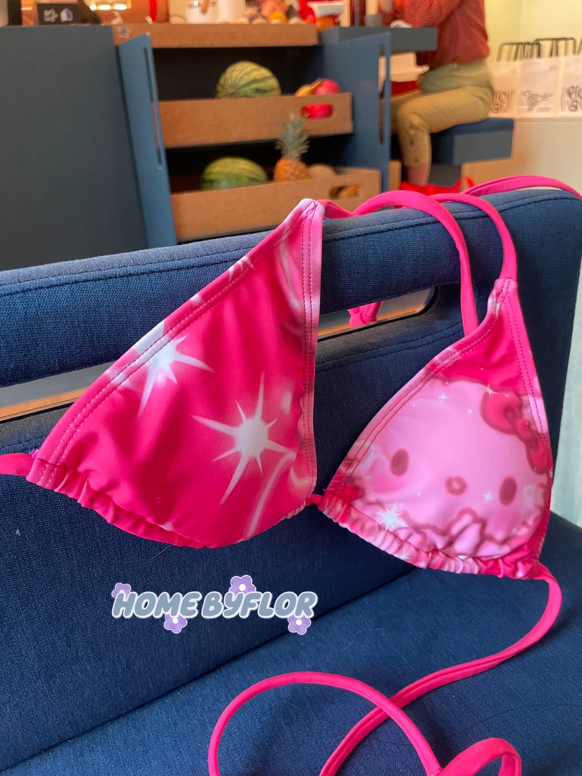 Byflor Kitty купальник бикини эксклюзивный дизайн Katie кот peach pink среднее отпуск y2k