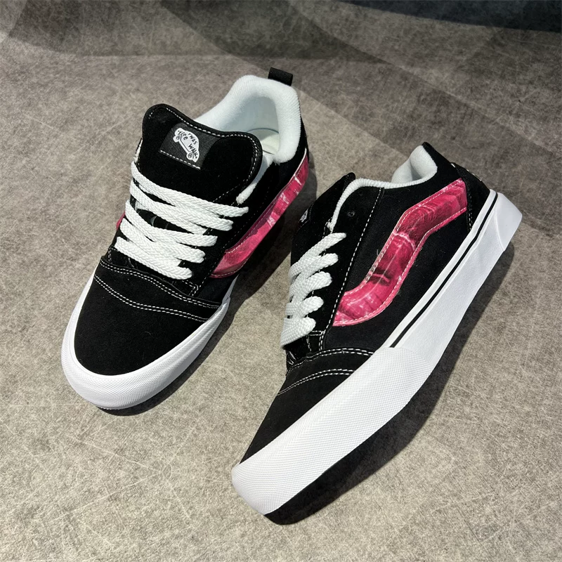 Американские ретро-беговые кроссовки KNU SKOOL fat bun shoes peaches joint black powder стиль мужские и женские туфли