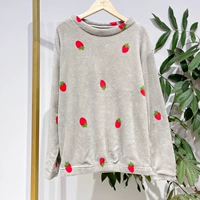 Утолщенный теплый топ - серая клубничная одиночная вершина