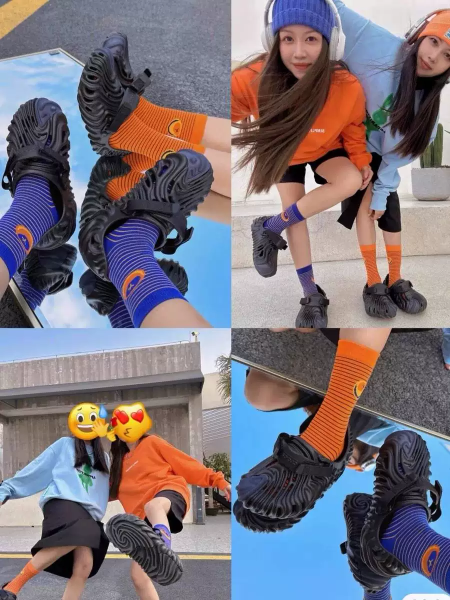 Crocs 22 Новая Строка Волны участвуют в летних отпечатках, отверстия обуви, противоскользящие мужские и женские и лучшие пляжные сандалии 207393