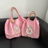 Nuby, японский пончик, экологичный тканевый мешок, нейлоновый шоппер, сумка на одно плечо, с вышивкой