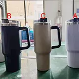 Бутылка с водой 40 унций с ручкой кофейной кружки с зеленым цветочным принтом